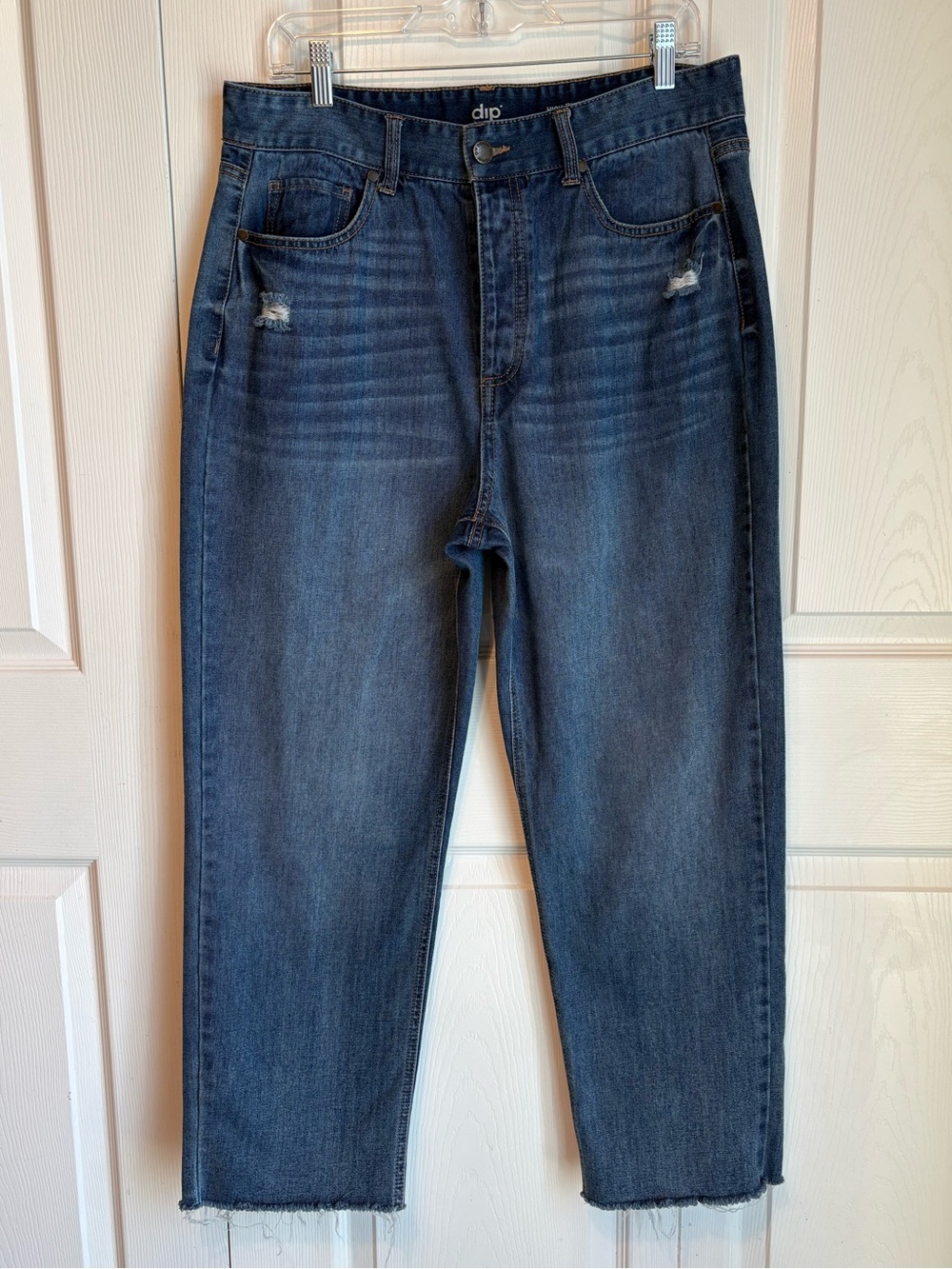 DIP High Rise Straight Leg Denim Jeans Dark Blue Wash Plus Size 14 Waist 34”